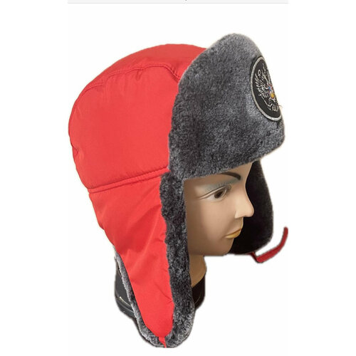 фото Шапка ушанка storm storm, размер 54, 55, красный