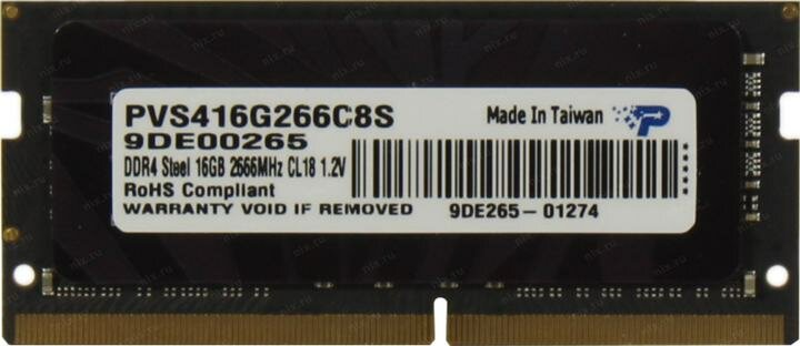 Модуль памяти PATRIOT Viper Steel DDR4 - 16Гб 2666, SO-DIMM, Ret - фото №11