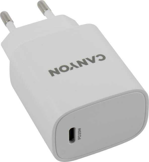 Зарядное устройство сетевое Canyon CNE-CHA20W02 PD 20Вт, USB-C, защита от КЗ, сверхтока, перегрева, перегрузки, белый - фото №11