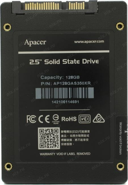 Накопитель SSD 2.5'' Apacer Panther AS350X ver. 2.0, SATA III, 3D TLC, 128 ГБ - фото №13