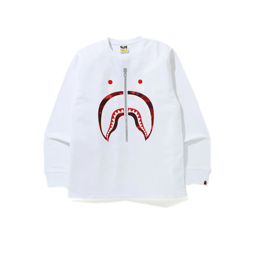 фото Толстовка a bathing ape shark l/s tee (ss23), размер s, белый