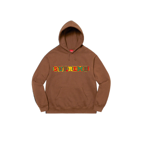 фото Толстовка supreme beaded hooded sweatshirt (ss23), размер m, коричневый