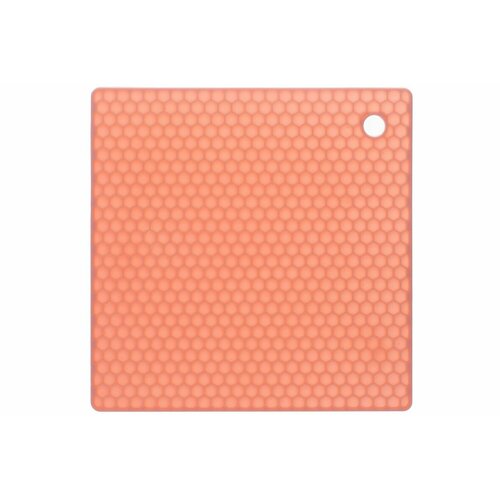 Прихватка - подставка под горячее, силиконовая прихватка для кухни, узор Соты 17 см, розовый