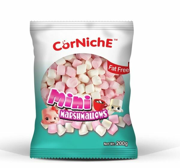 Marshmallows CORNICHE Pink & White mini / Маршмеллоу розовый и белый мини, 200 гр (Филиппины)