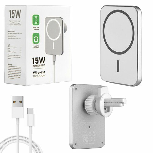 Беспроводная зарядка в машину магнитная автодержатель 1150₽