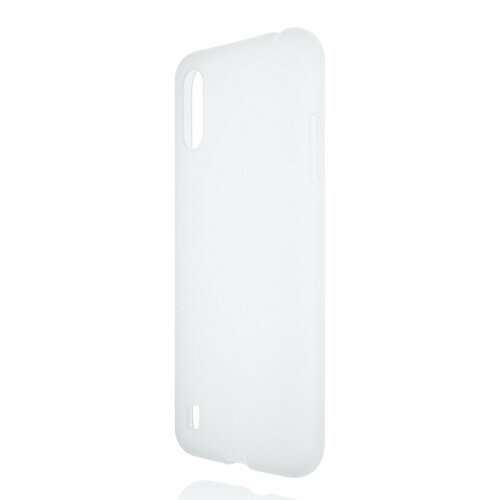 Силиконовый матовый полупрозрачный чехол для Samsung Galaxy M01/Galaxy A01 белый