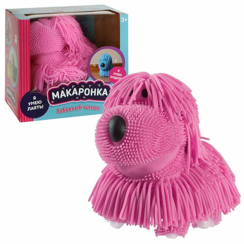 Интерактивная игрушка ABtoys Макаронка, розовая собака, ходит, музыкальные эффекты интерактивная игрушка abtoys макаронка зеленая собака ходит музыкальные эффекты