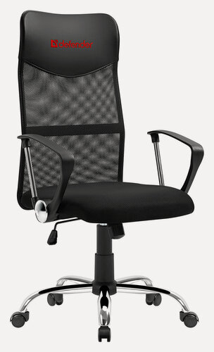 Изображение товара Офисное кресло Defender ATX, черный, сетка, хромированная крестовина