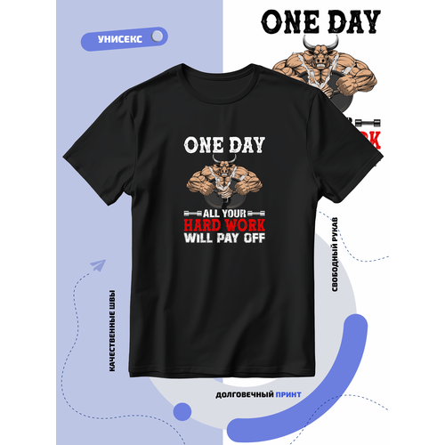 Футболка SMAIL-P one day all your hard work will pay off, размер 6XL, черный