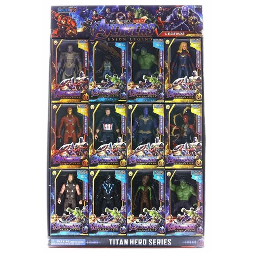 Набор фигурок игрушек Супергерои Марвел в подарочной упаковке, 12 штук/ Набор 12 фигурок Супер-героев Марвел в подарочной коробке