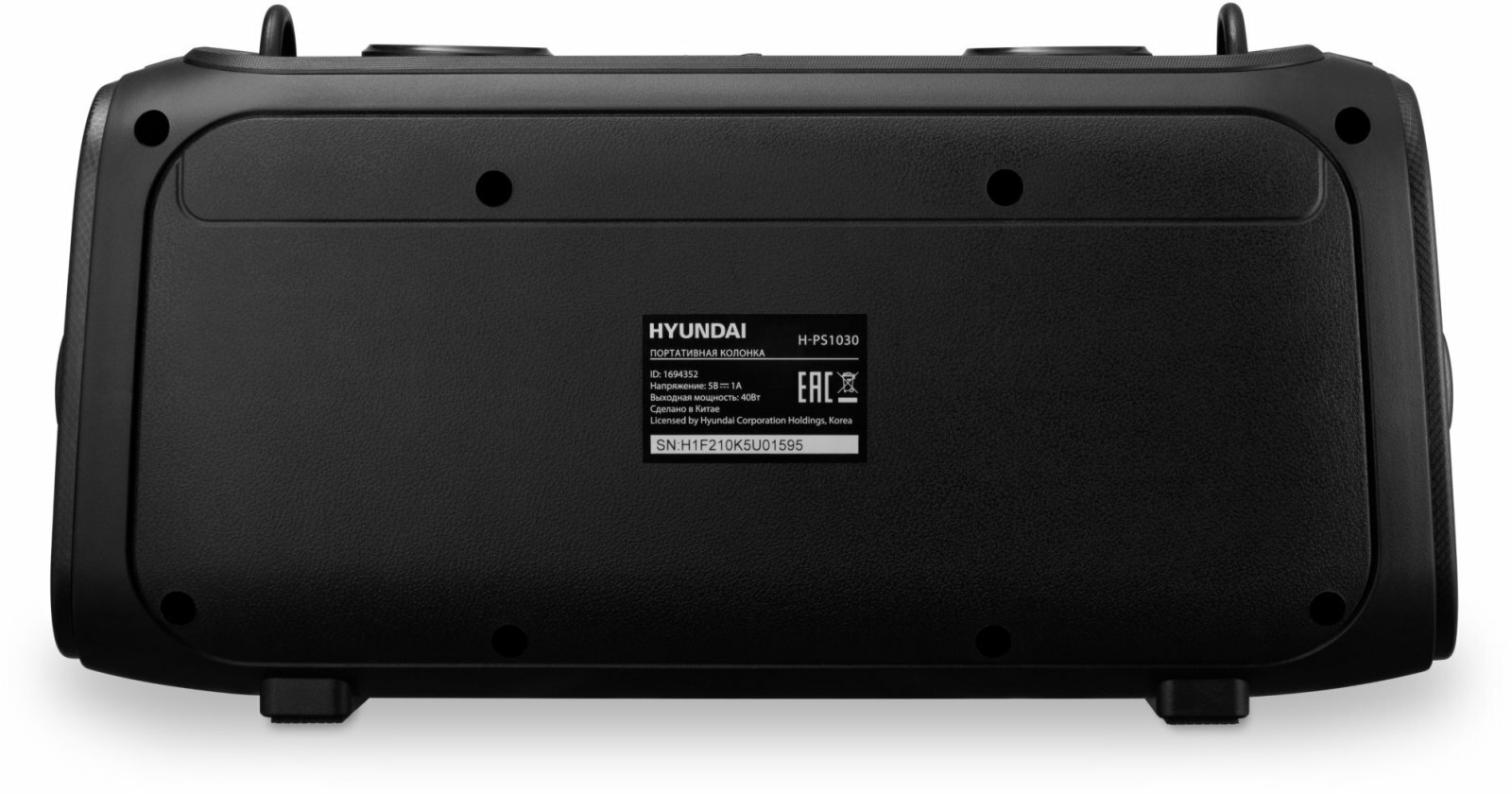 Портативная колонка Hyundai H-PS1030 черный/черный 40W 2.0 BT 10м 3600mAh