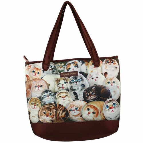 фото Сумка шоппер сумка из неопрена, фактура гладкая, коричневый нет бренда