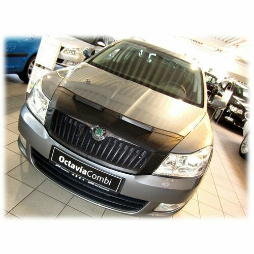 Дефлектор капота Кожаный для SKODA OCTAVIA A5 2008 -2013 A5 Рестайлинг (Шкода Октавия А5)