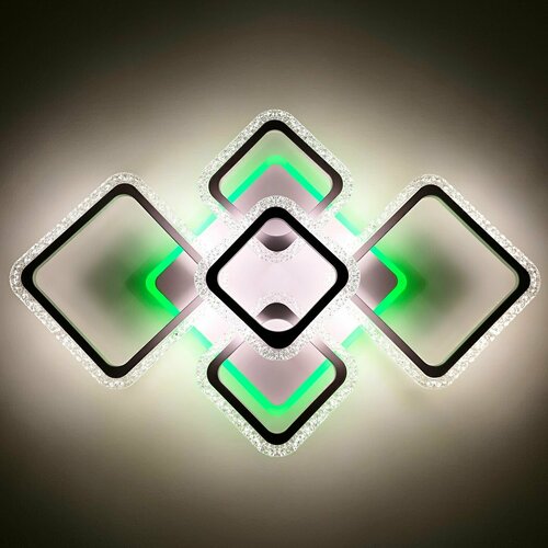 Управляемая светодиодная люстра с пультом и подсветкой 8502/2+2+1WT