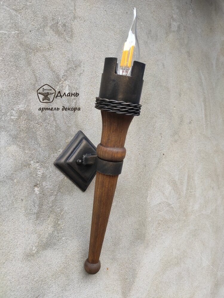 фото Бра Светильник факел под старину "Торин"