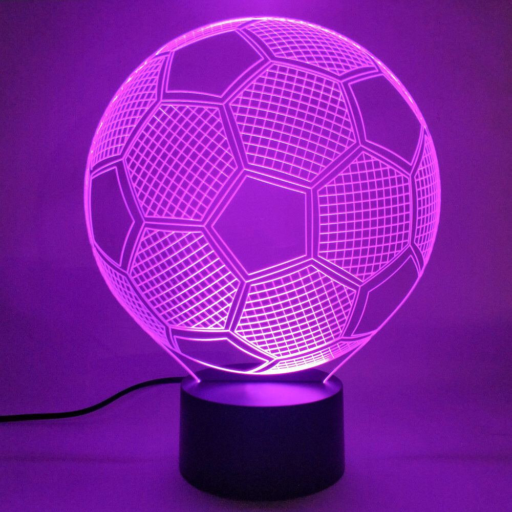 Ночник 3Д светодиодный "Мяч футбольный" 7цветов (3D) - фотография № 7