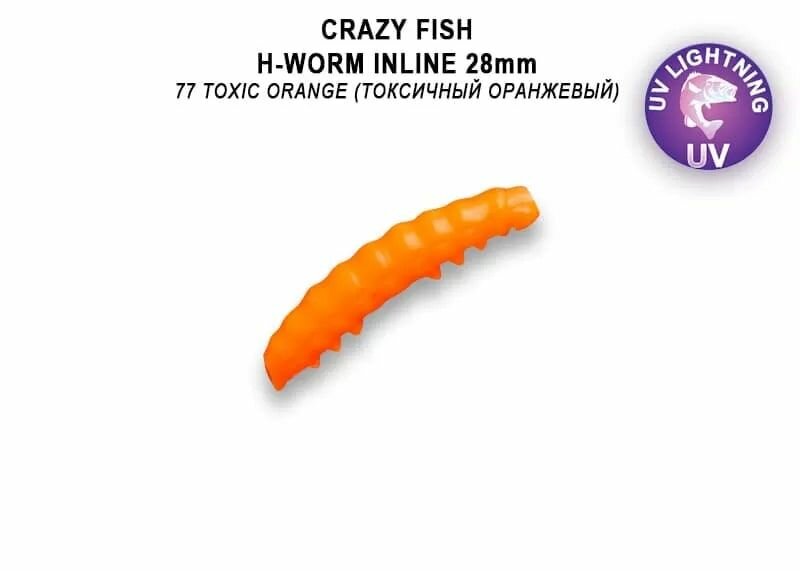 Мягкие приманки Crazy Fish MF H-WORM INLINE 1.1" Сладкий сыр # 077 (2 х 10шт)