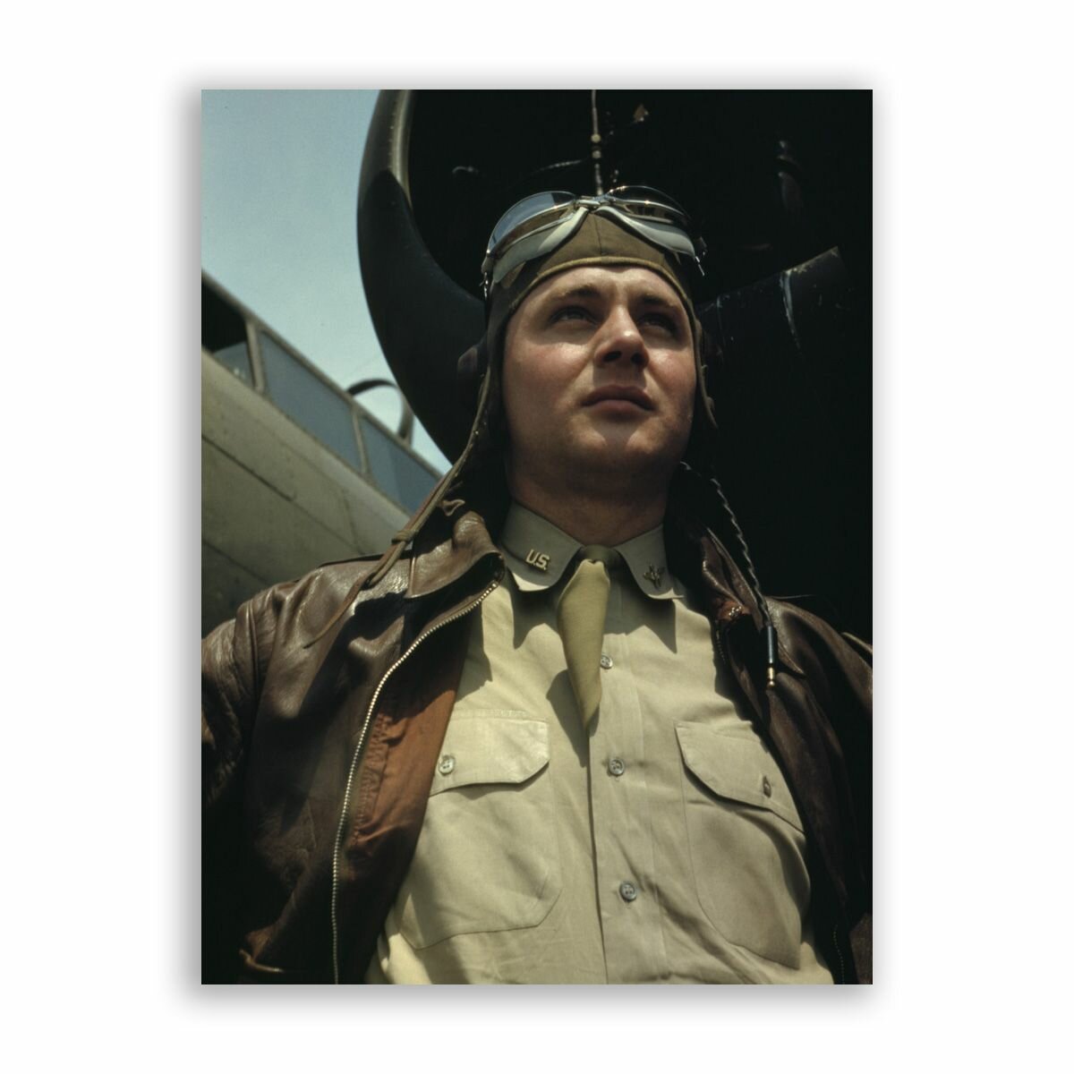 Постер плакат на бумаге / Американские военные 40-х годов - Пилот / Размер 60 x 80 см