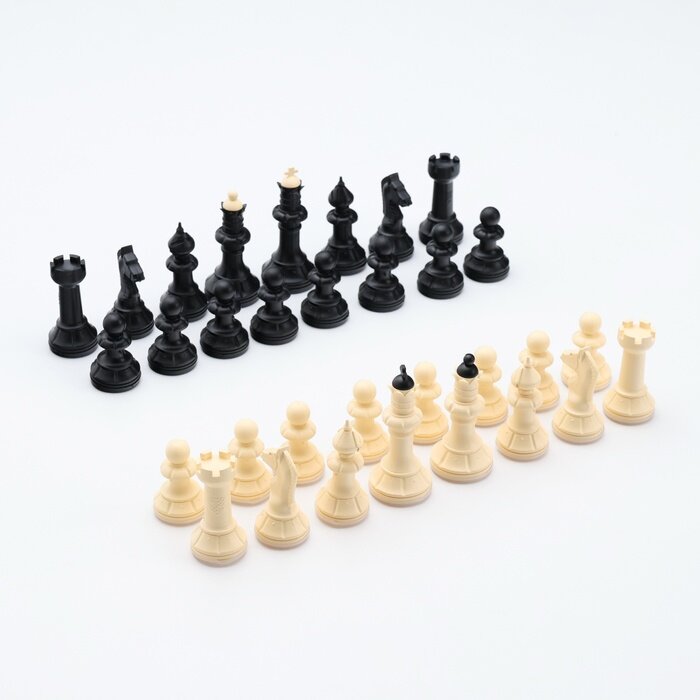 Шахматные фигуры обиходные, король h=7 см, пешка-4 см, пластик 10302665