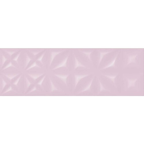 Керамическая плитка Cersanit Lila рельеф розовый LLU072D для стен 25x75 (цена за 1.12 м2)