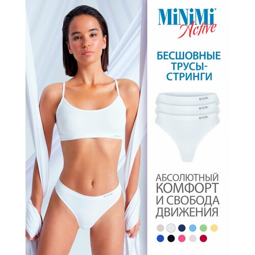 Трусы MiNiMi, 3 шт., размер 44/46 (S/M), белый трусы стринги minimi ma211 набор 2 шт размер l xl blu notte тёмно синий