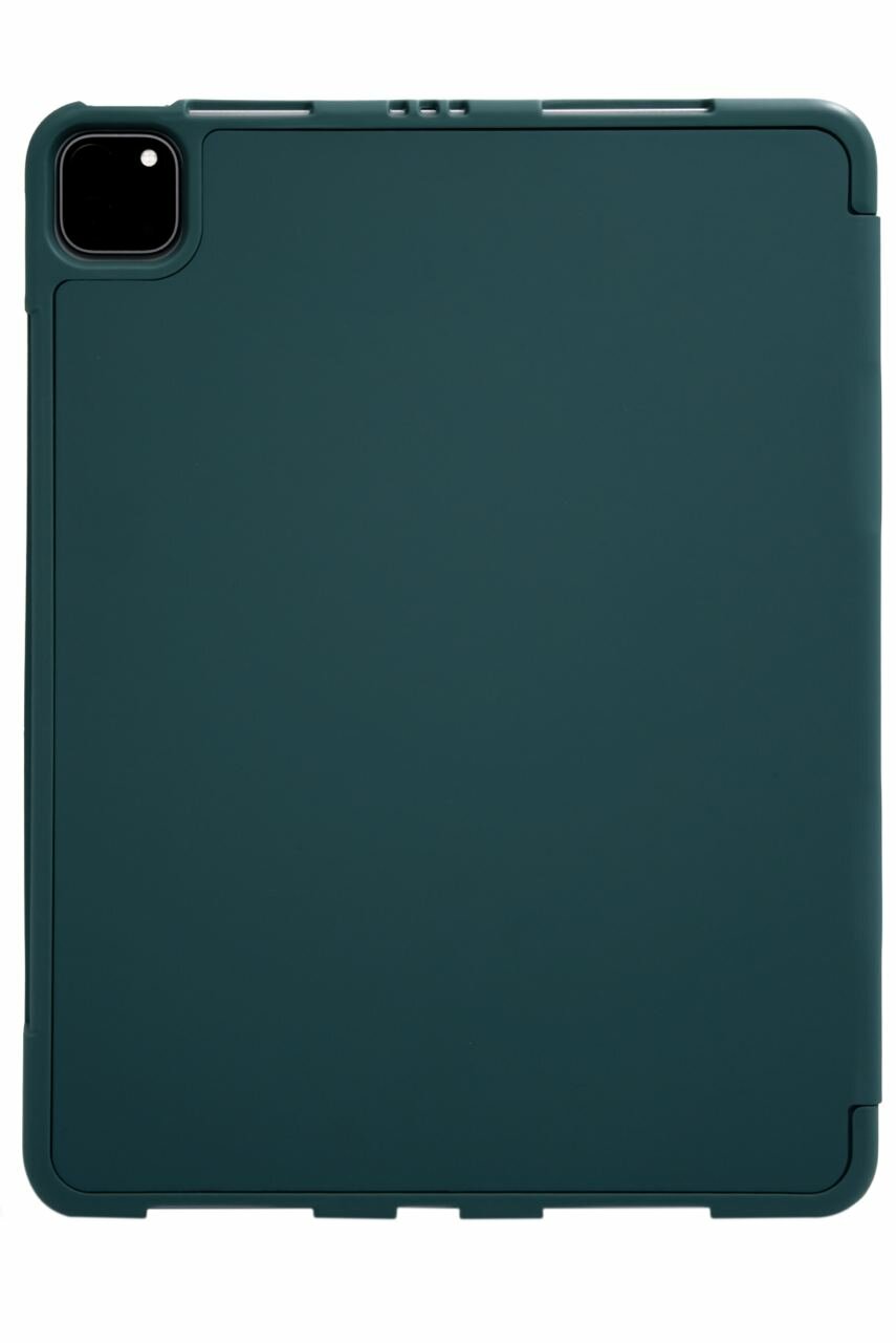 Чехол-книжка для iPad Pro 12.9 3 загиба силиконовый с рамкой Темно-зеленый