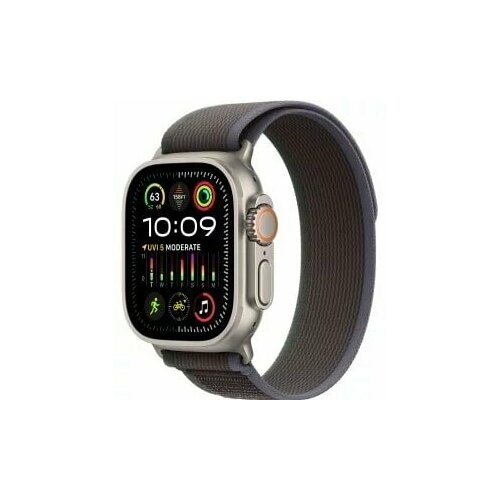 Apple Watch Ultra 2 49mm, Titanium Case with Dark Blue Trail Loop