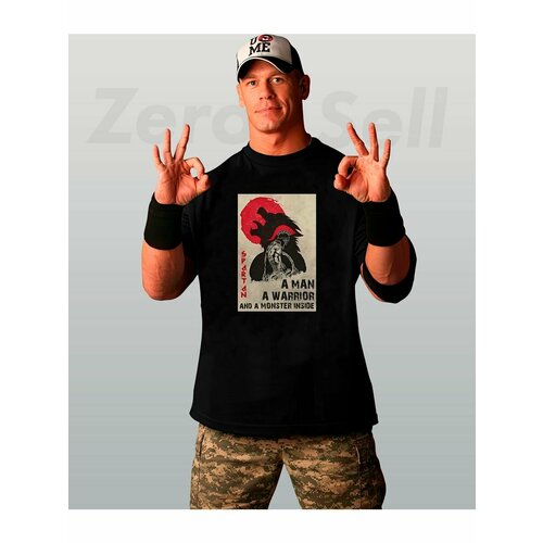 фото Футболка плакат warrior, размер 5xl, черный zerosell