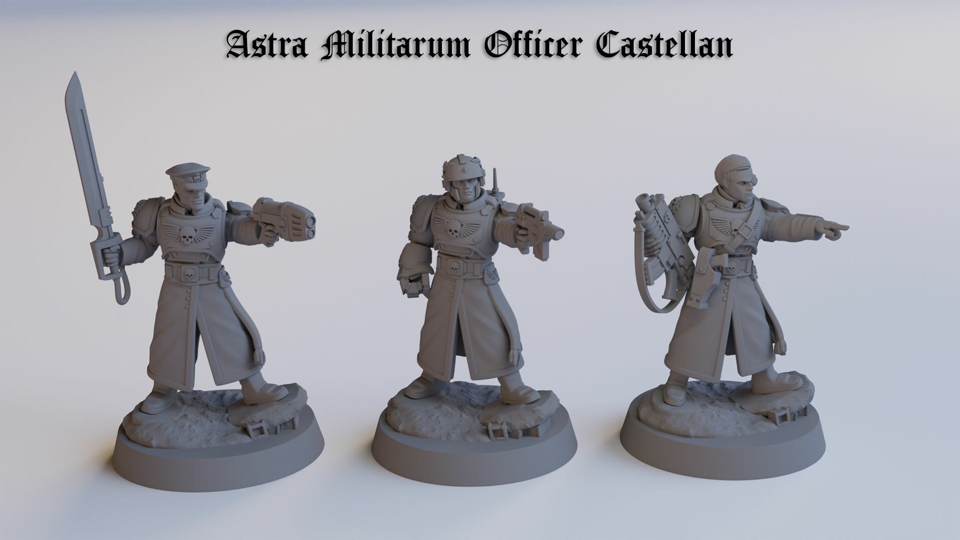 Astra Militarum: Cadian Castellan / Офицер Имперской гвардии / набор миниатюр Warhammer 40k Астра Милитарум