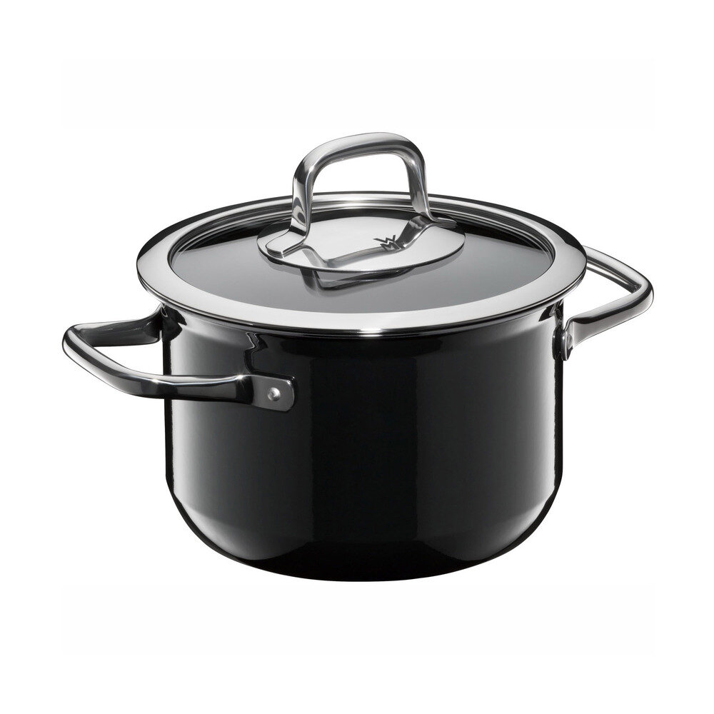 фото Стальная кастрюля Fusiontec Compact Black с крышкой, 24 см, 5.9 л, черный, серия Наборы посуды, кастрюли и все для приготовления, WMF, 3201111565