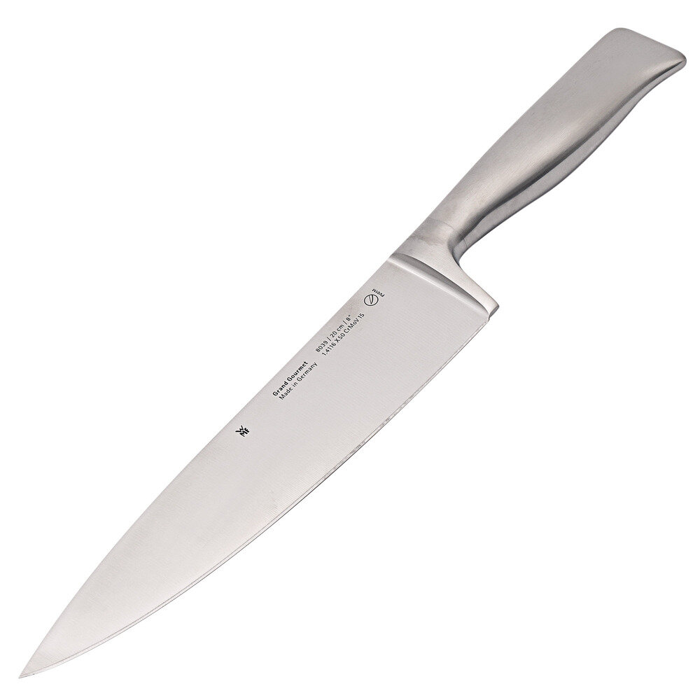 Нож поварской Grand Gourmet из кованой высокоуглеродистой нержавеющей стали, 20 см, стальная рукоять, серия Ножи, наборы ножей, подставки и разделочные доски, WMF, 3201000226