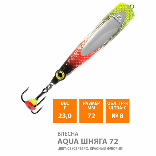 фото Блесна для рыбалки зимняя шняга 72mm 23g цвет 03 aqua