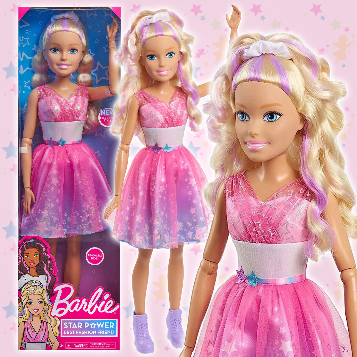 Кукла Барби 70 см Модная подружка Star Power, блондинка