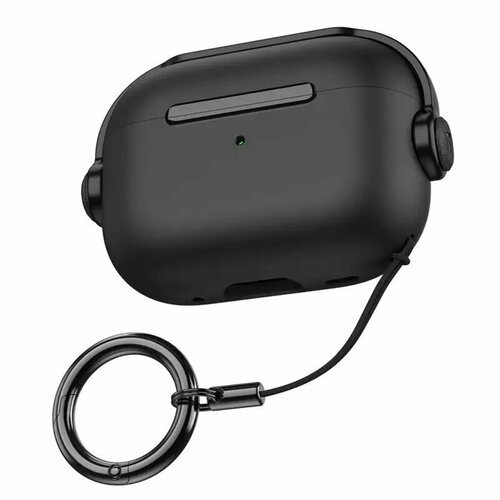 Чехол для AirPods Pro 2 / Новый дизайн, силиконовый чехол для Аирподс Про 2, Цвет: Черный черный