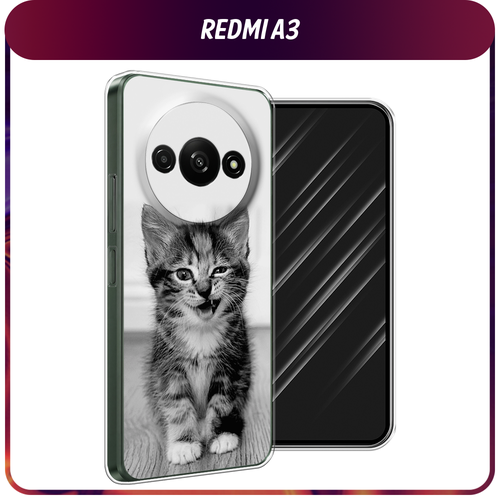 защищенный чехол для xiaomi redmi a3 poco c61 сяоми редми а3 поко с61 df xiarmor 10 black Силиконовый чехол на Xiaomi Redmi A3/Poco C61 / Сяоми Редми А3/Поко С61 Подмигивающий котенок