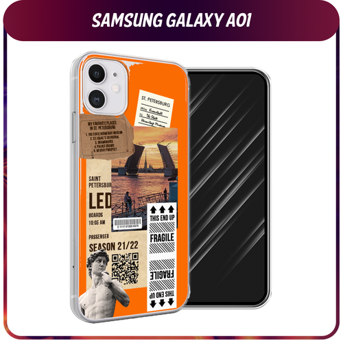 Силиконовый чехол на Samsung Galaxy A01 / Самсунг Галакси A01 Санкт-Петербург коллаж, прозрачный силиконовый чехол на samsung galaxy a01 core самсунг галакси a01 core санкт петербург коллаж прозрачный