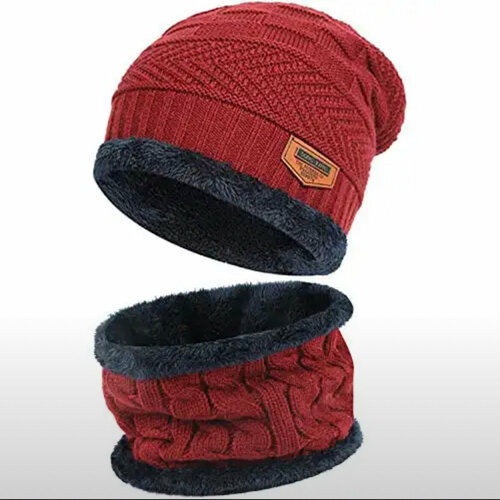 фото Шапка , размер 48/56, бордовый нет