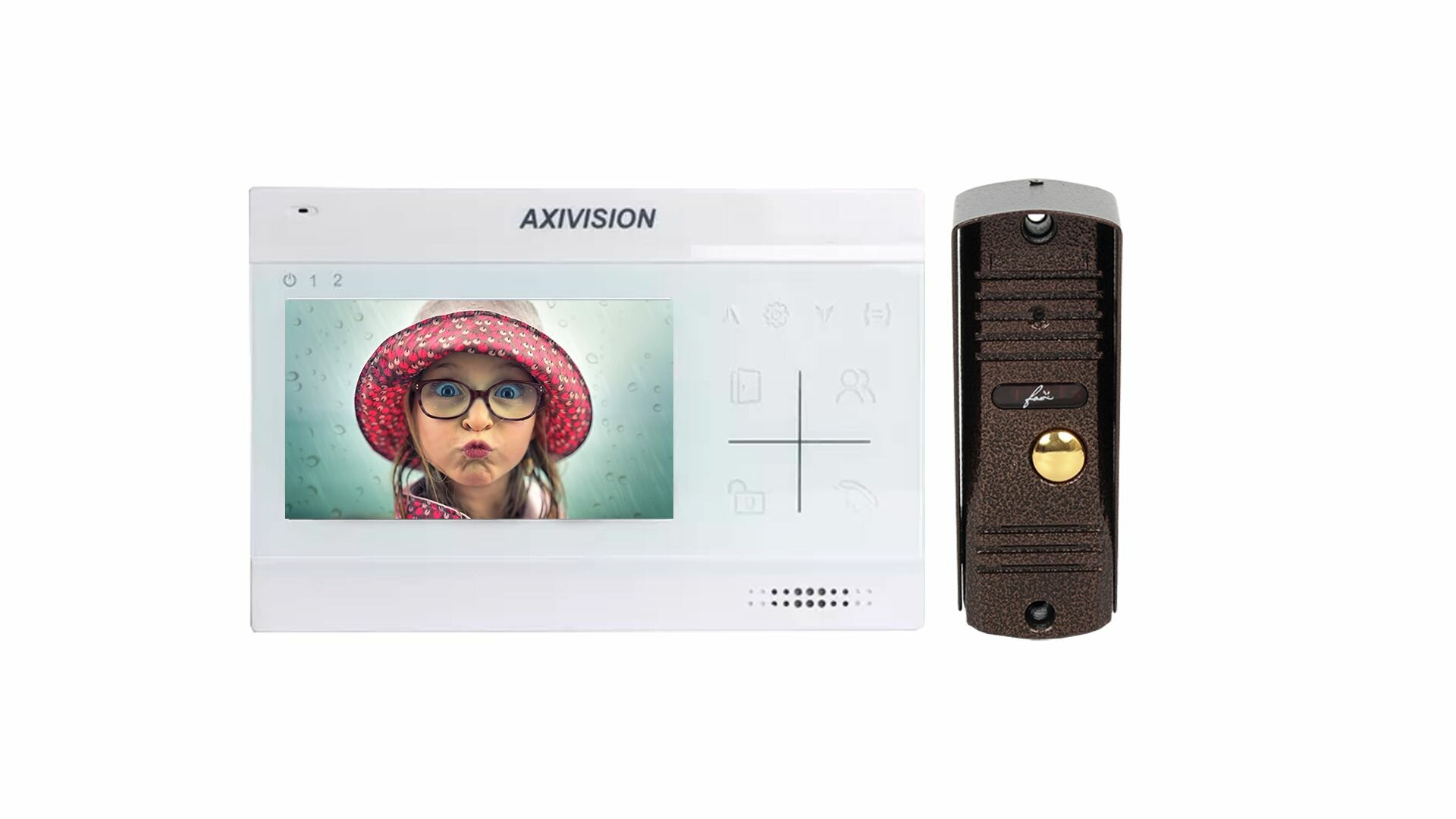 Комплект видеодомофона 4.3" Axivision-Fox FX-KIT-1 белый