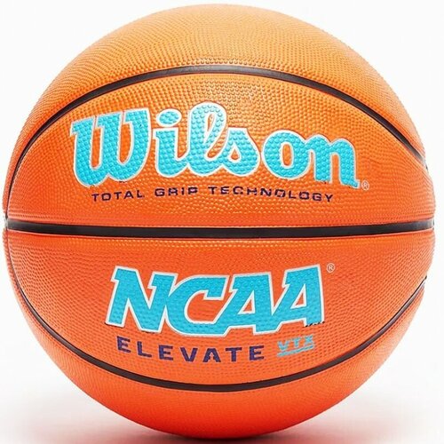 Мяч баскетбольный WILSON NCAA Elevate VTX, WZ3006802XB5, размер 5, резина, бутиловая камера, оранжевый-черный