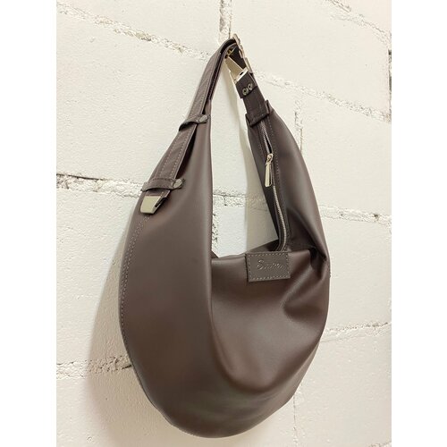 Сумка торба Stupa Полумесяц, фактура матовая, гладкая, коричневый