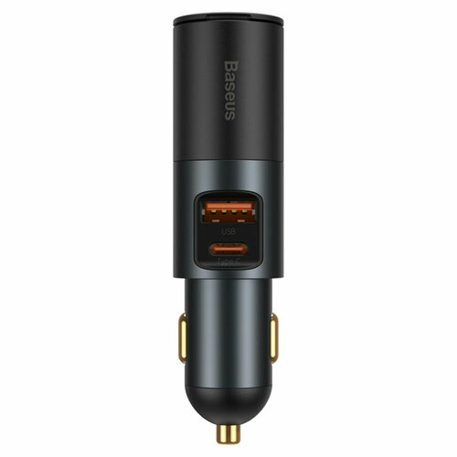 Автомобильное зарядное устройство BASEUS Share Together Port, 1xUSB + 1xUSB-C + 1 прикуриватель, 3A, 120W, черный