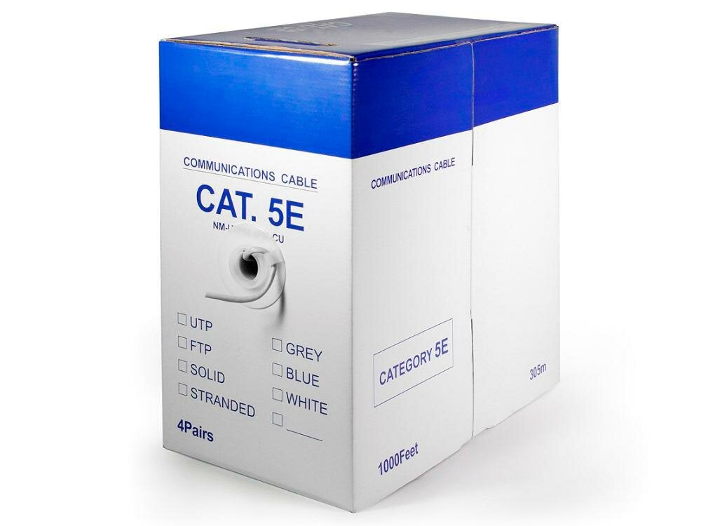 фото Кабель Lanmaster UTP кат.5е 4 пары 305м серый NM-UTP5E4PR-CU