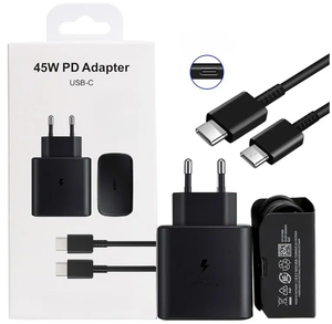 Зарядное устройство 45W с кабелем USB Type-C для Samsung, Honor, Huawei, Xiaomi, Redmi / Адаптер питания Super Fast Charging 45W / Быстрая зарядка