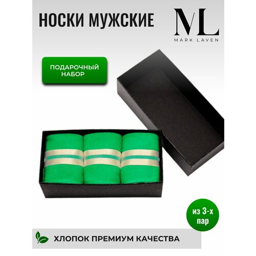 фото Носки , 3 пары, размер 42-44 (27-29), зеленый mark laven