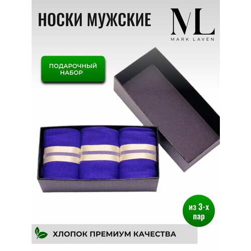 фото Носки , 3 пары, размер 42-44 (27-29), синий mark laven