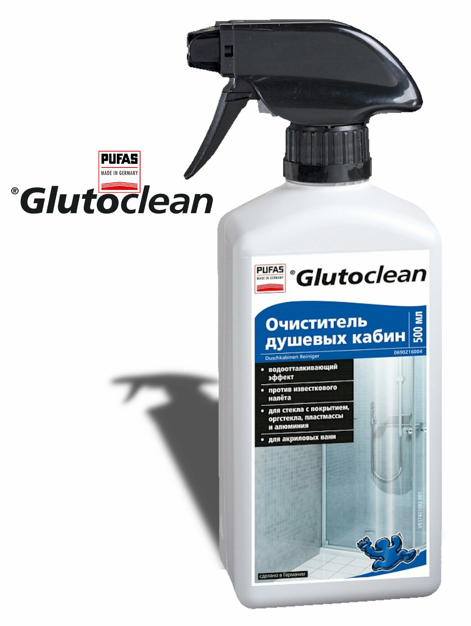 Очиститель для душевых кабин, Pufas Glutoclean, 500 мл.