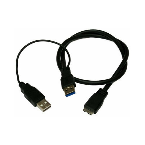 Кабель micro USB 3.0 тип B с доп питанием 0.6m new micro usb