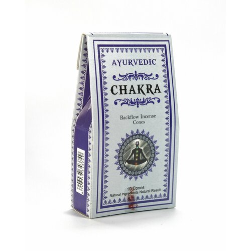 Ayurvedic Чакра - 10 шт, ароматические благовония, пуля, стелющийся дым, Chakra - Аюрведик
