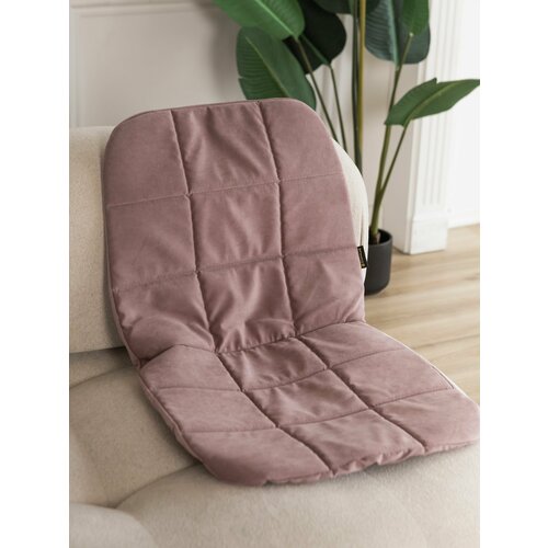 Еврочехол для стула Тедди из велюра, пыльная роза, прострочка квадрат, 4 шт