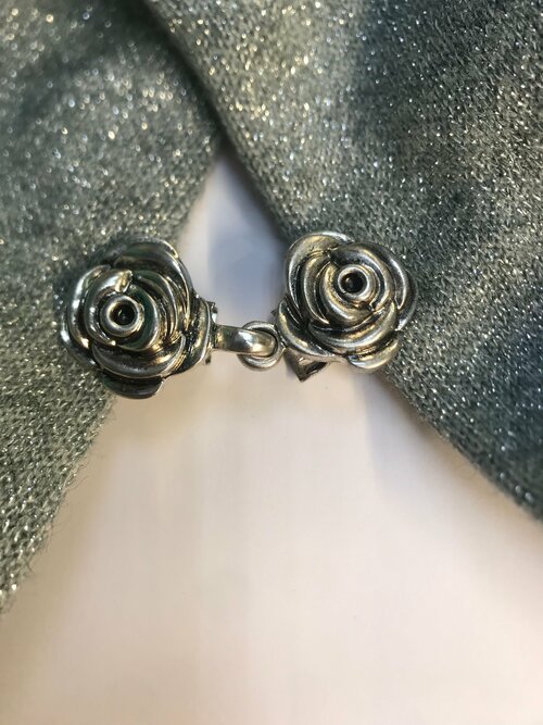 Зажим для кардигана Fashion jewelry, 2 шт., серебряный